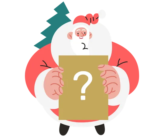 Santa Claus holding an information board  Illustration