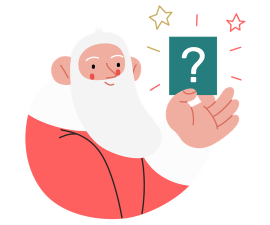 Santa Claus holding an question plate Illustration
