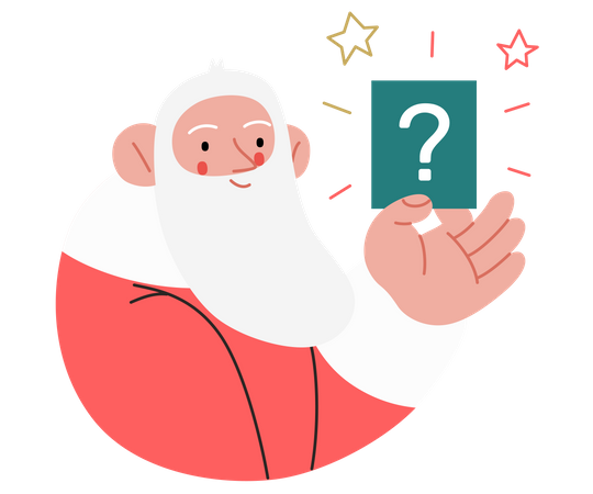 Santa Claus holding an question plate  Illustration