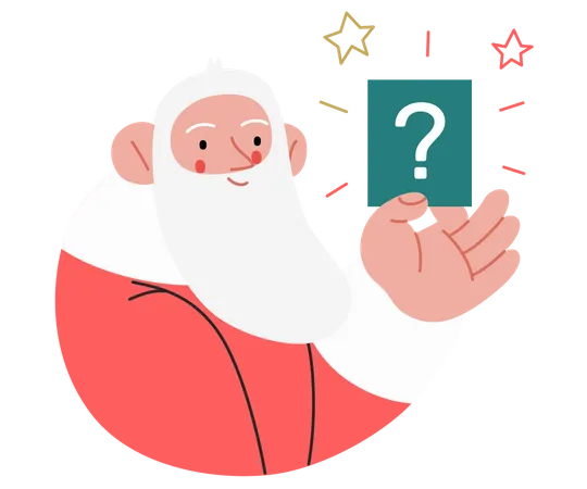 Santa Claus holding an question plate  Illustration