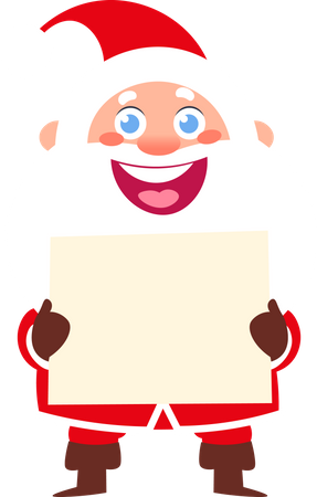 Santa Claus Holding Banner Illustration