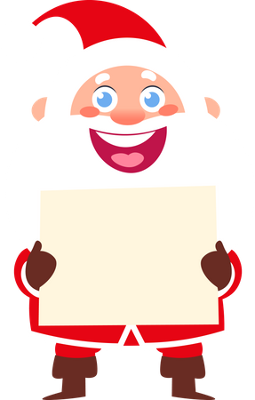 Santa Claus Holding Banner  Illustration