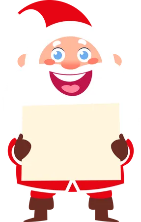 Santa Claus Holding Banner  Illustration