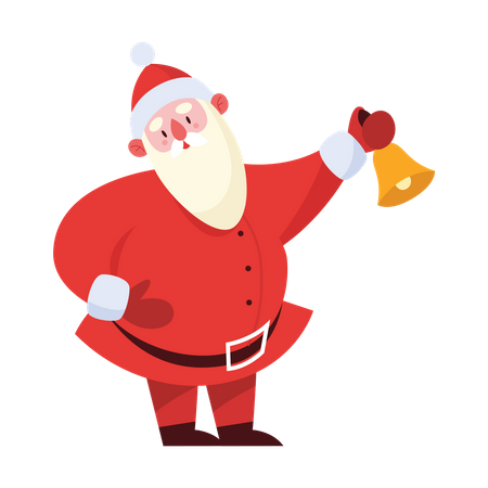 Santa claus holding bell  Illustration