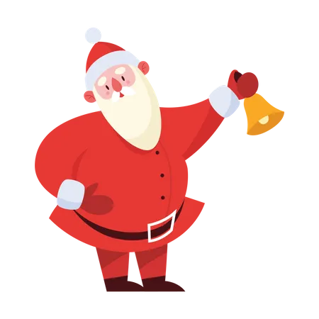 Santa claus holding bell  Illustration