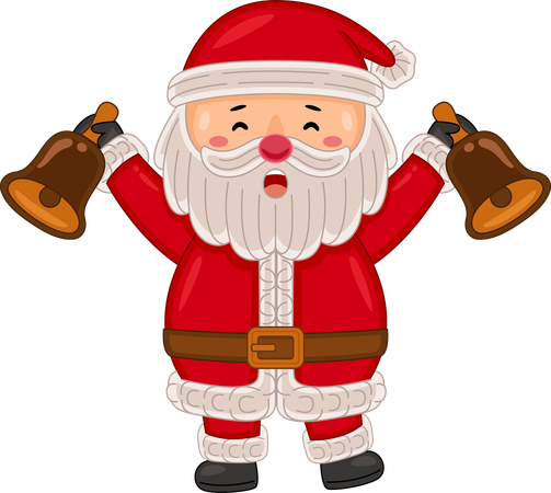 Santa claus holding bells  Illustration