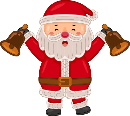 Santa claus holding bells  Illustration