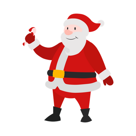 Santa Claus holding candy  Illustration