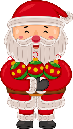 Santa Claus holding christmas ball  Illustration