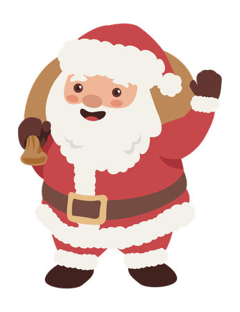 Santa Claus holding gift bag  Illustration