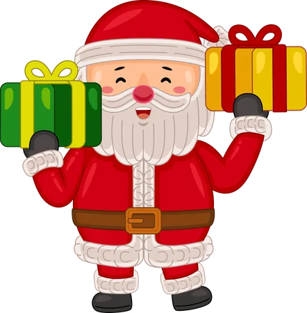 Santa claus Holding gifts  Illustration