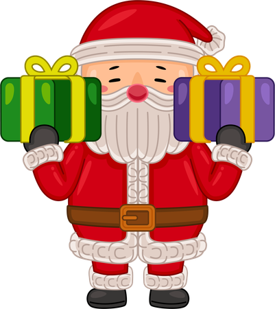 Santa claus holding gifts  Illustration