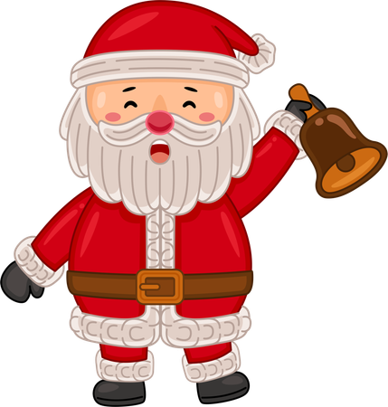 Santa Claus holding jingle bell  Illustration