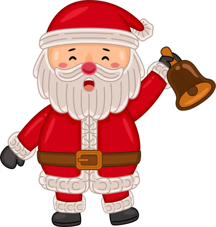 Santa Claus holding jingle bell  Illustration