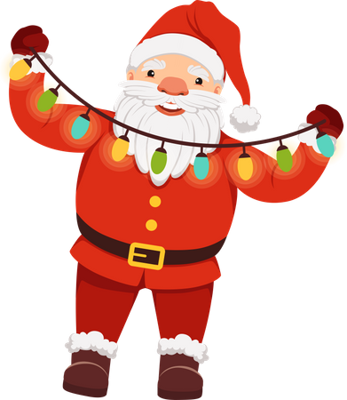 Santa claus holding light  Illustration