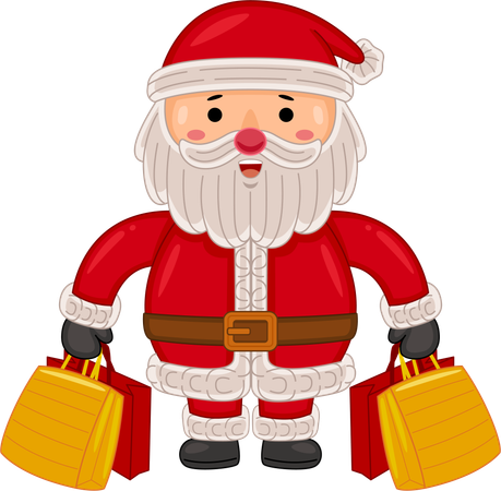 Santa claus holding shopping bags  Illustration