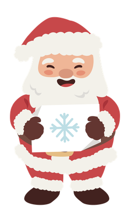 Santa Claus holding snowflake  Illustration