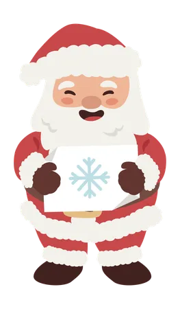 Santa Claus holding snowflake  イラスト