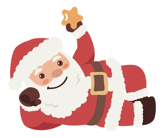 Santa Claus holding stra  Illustration