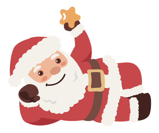 Santa Claus holding stra  Illustration