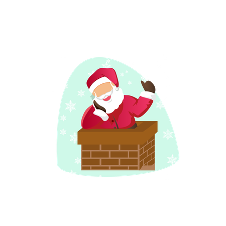 Santa claus in chimney  Illustration