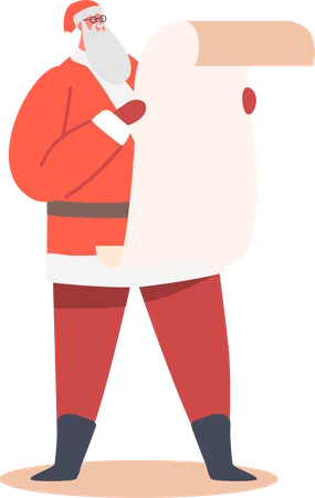 Santa Claus in Red Festive Costume  Illustration