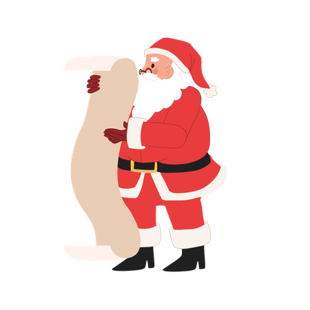Santa claus is checking list Illustration