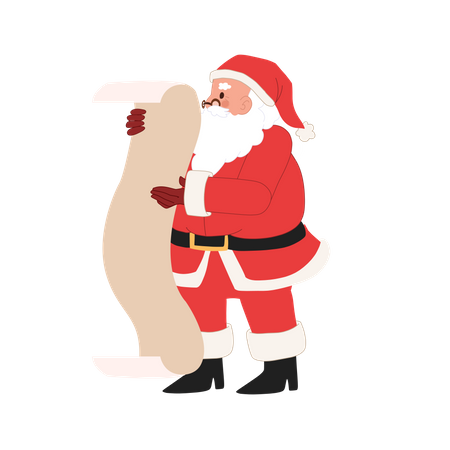 Santa claus is checking list  Illustration