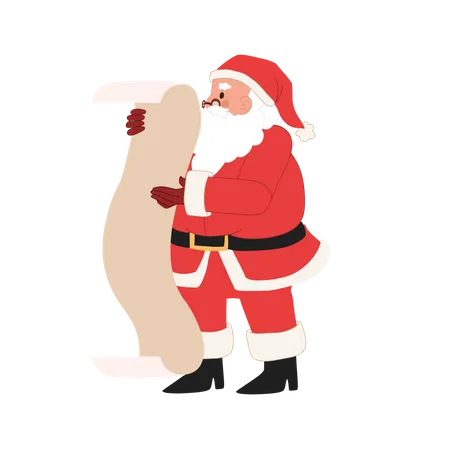 Santa claus is checking list  Illustration