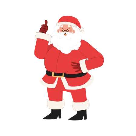 Santa Claus Is Doing Thumbs Up As Compliment Its Very Well Good Job Vector Illustration Illustration