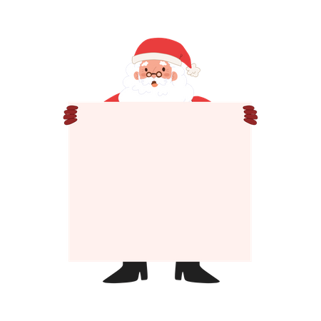 Santa claus is holding a blank banner  Illustration