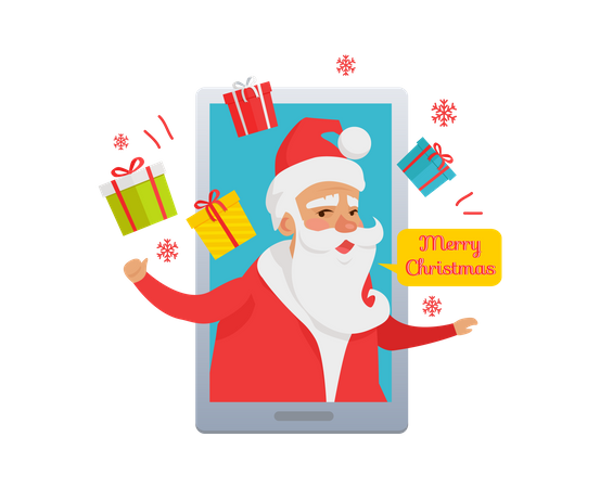 Santa claus is wishing merry christmas  Illustration