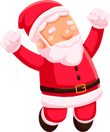 Santa Claus Jumping  Illustration
