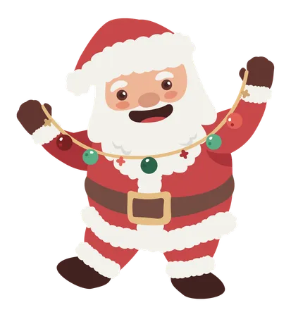 Santa Claus with Christmas light  Illustration