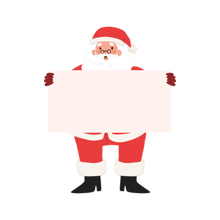 Papá Noel mostrando papel en blanco  Ilustración