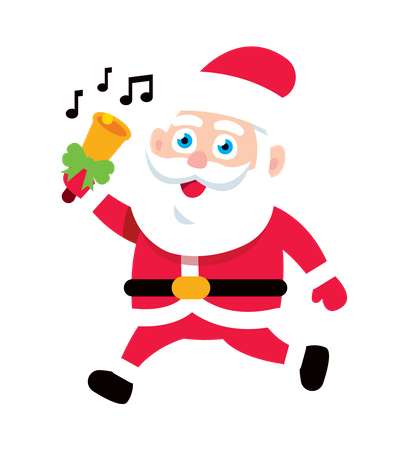 Santa Claus playing bell  Illustration