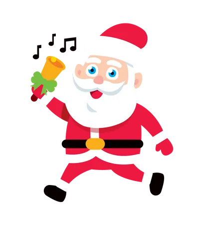 Santa Claus playing bell  Illustration