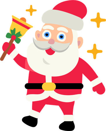 Santa Claus playing bell  Illustration