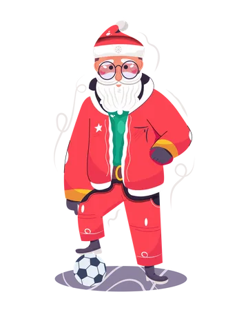 Santa Claus playing the football Illustration