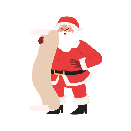 Santa claus reading list  Illustration