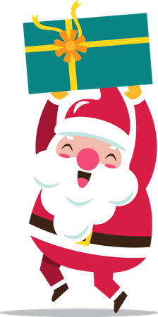 Santa Claus receiving Christmas gift  Illustration