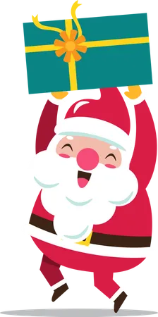 Santa Claus receiving Christmas gift  Illustration