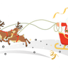 illustrations for santa claus riding sleigh