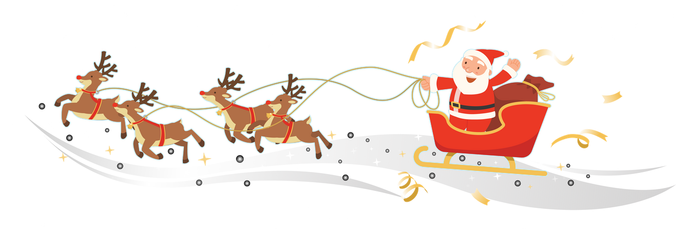 Santa Claus riding sleigh  Illustration