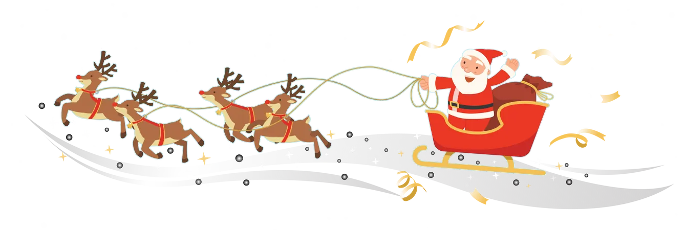 Santa Claus riding sleigh  Illustration