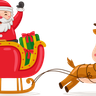 illustration for santa claus riding sleigh