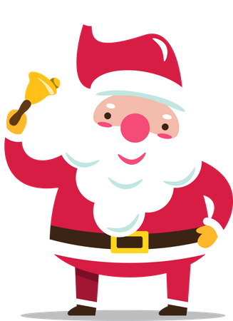 Santa Claus ringing a bell  Illustration