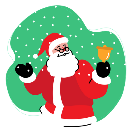 Santa claus ringing christmas bells  Illustration