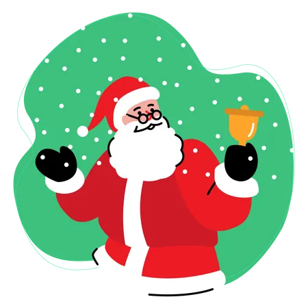 Santa claus ringing christmas bells  Illustration