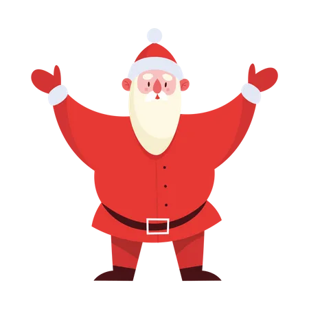 Santa claus rising hand  Illustration